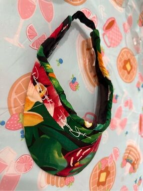 Panama Jack Tropical Floral Visor in Green, Red & Yellow